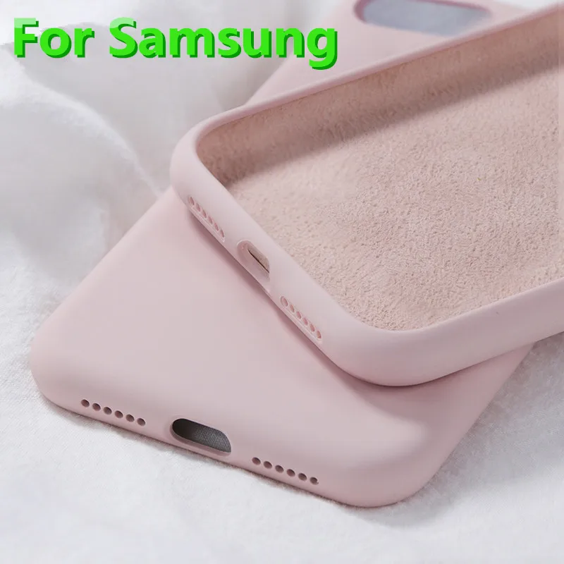 Мягкий жидкий силиконовый чехол для Samsung Galaxy A10 A20 A30 A40 A50 A70 M10 M20 M30 J4 J6 J8 A6 2018 Note8 9 S8 S9