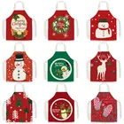 Новый рождественский Льняной Фартук, Рождественская одежда, комплект для родителей и детей