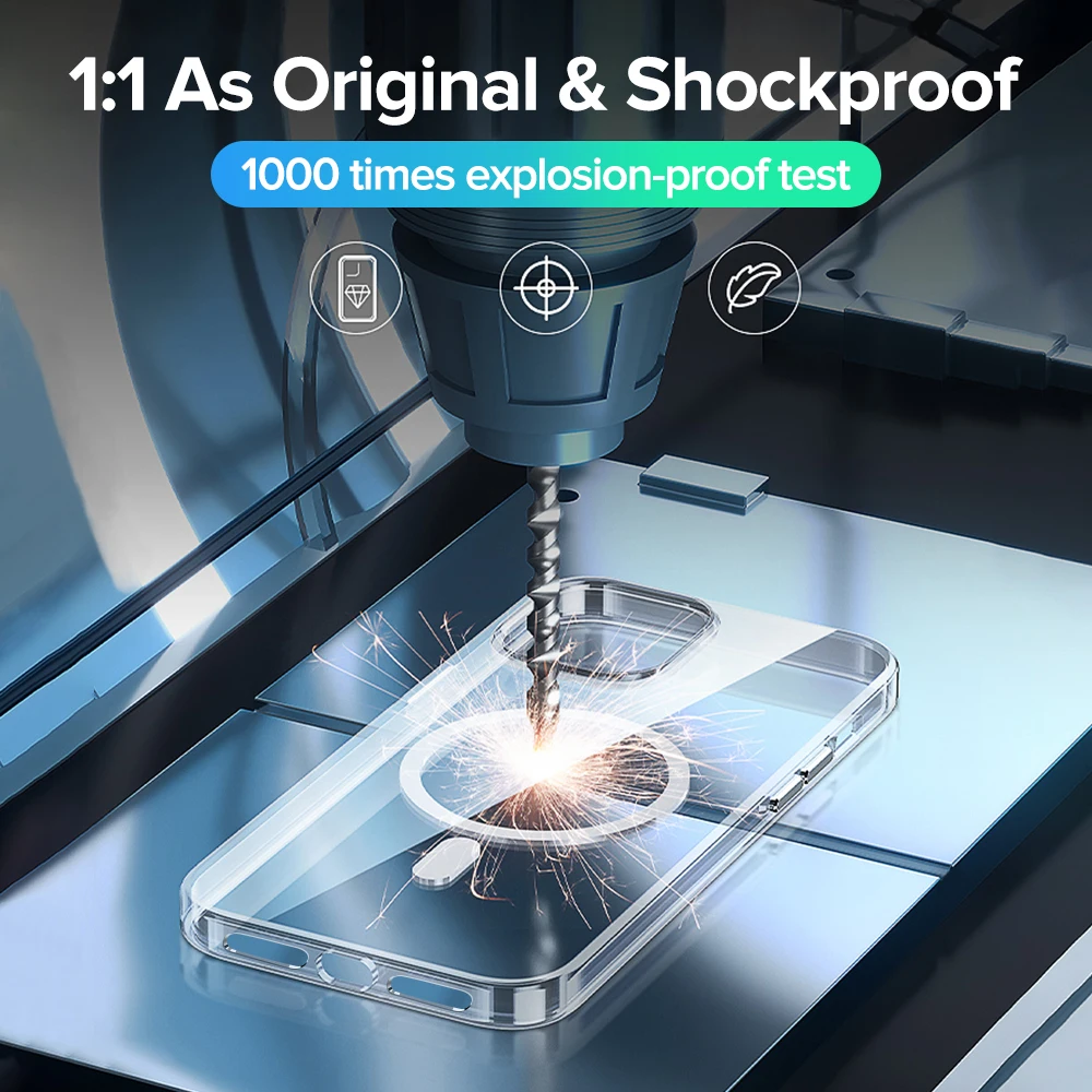 Joyroom Magnetic Case For iPhone 13 Pro Max Support Wireless Charging Case Clear Back Cover For iPhone 13 12 Pro Max Magnet Case