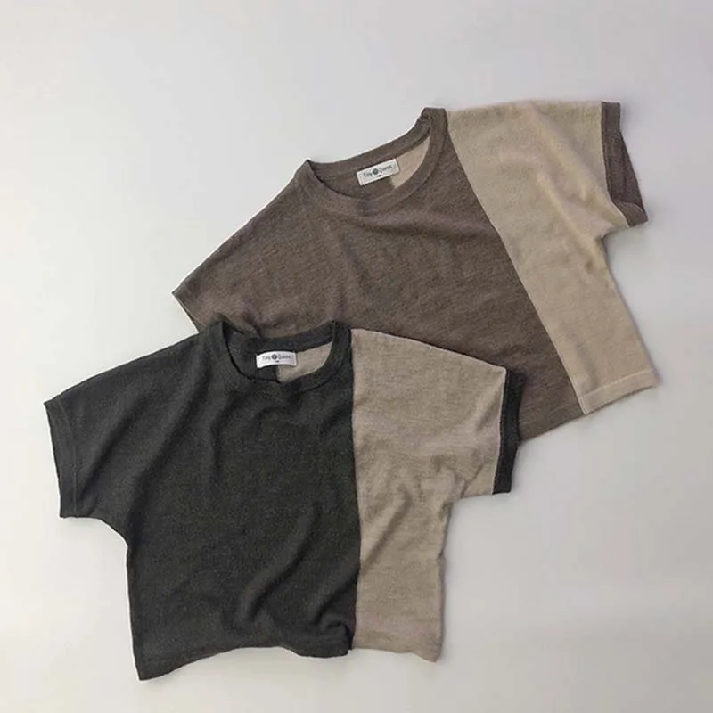 

New Summer Toddlers Kids Striped T-shirts Korean Style Short-Sleeved Sleeve Tops Unisex Children Tees Tops