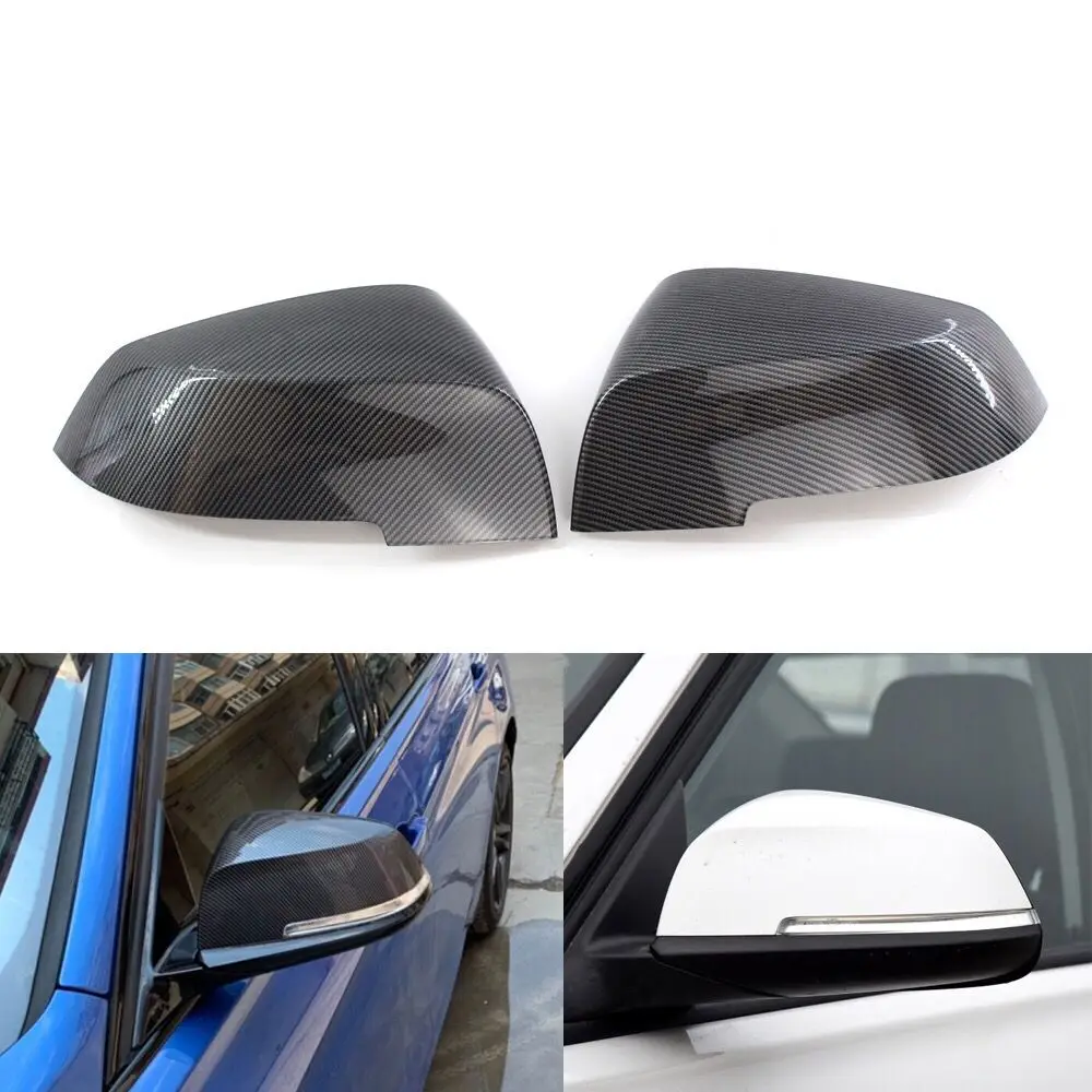 

1 Pair Carbon Fiber Side Wing Replacement Rearview Mirror Cover Cap for BMW F10 F11 2014 2015 2016 2017