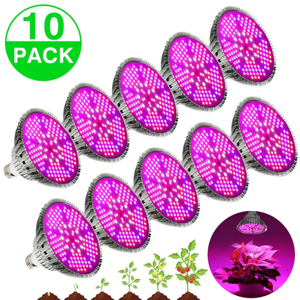 (10pcs/Lot) E27 100W Full Spectrum LED Grow Light For Indoor Garden Greenhouse Plant Growing & Flowering SMD Grow Lamp