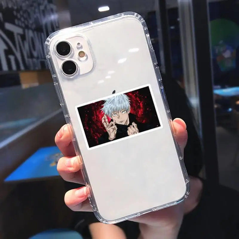 

Hot Anime Jujutsu Kaisen Phone Case Transparent for iPhone 11 12 mini pro XS MAX 8 7 6 6S Plus X 5S SE 2020 XR