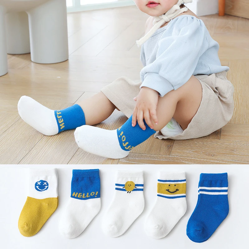 

5 пар, Детские Тонкие Носки с рисунком