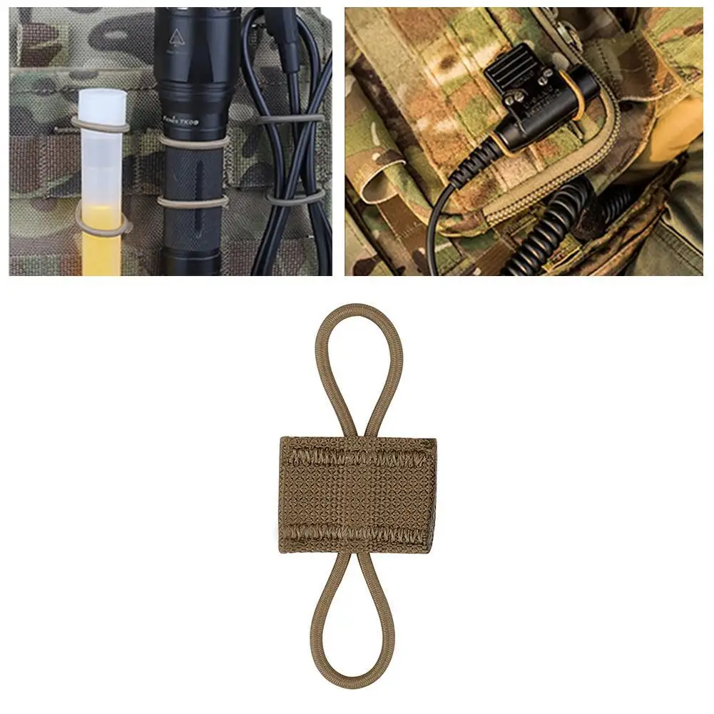 

Carabiner Clip Molle Webbing Backpack Pouch Buckle Cord Gear Attachment Fastener Elastic Buckle Tie Bag Fix Tactical Strap