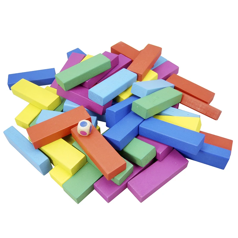 

48pcs mini wooden tower stacker extract building blocks colorful toy play high pile toy for kids boy gift