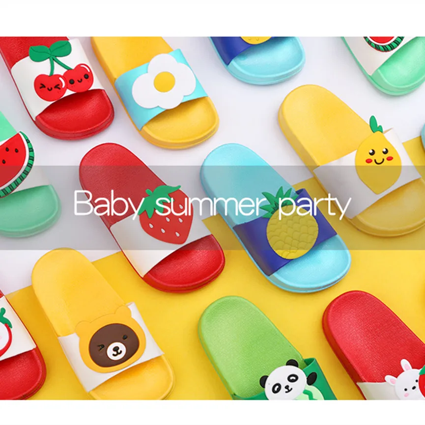Детские тапочки для мальчиков и девочек Обувь с рисунком фруктов Летние