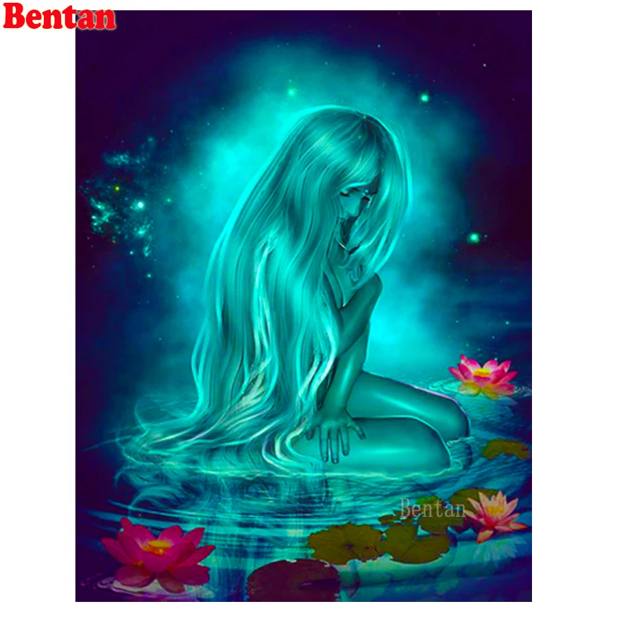 

5D Diamond Embroidery Fantasy Mermaid Diamond Painting Cross Stitch Kit Full Square Drill Flower Girl Pictures Handicraft Decor