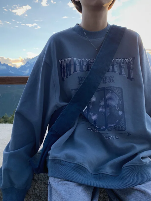 

Cool Oversized Hoodies Women Printed Chic Harajuku women's tops clothes Streetwear Loose Casual Pullover O-Neck Korean style New