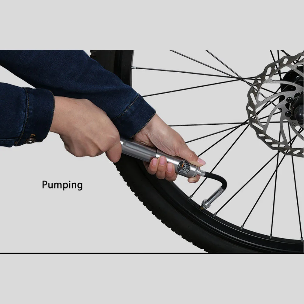 Велосипедный ручной воздушный насос WEST BIKING портативный мини с манометром для