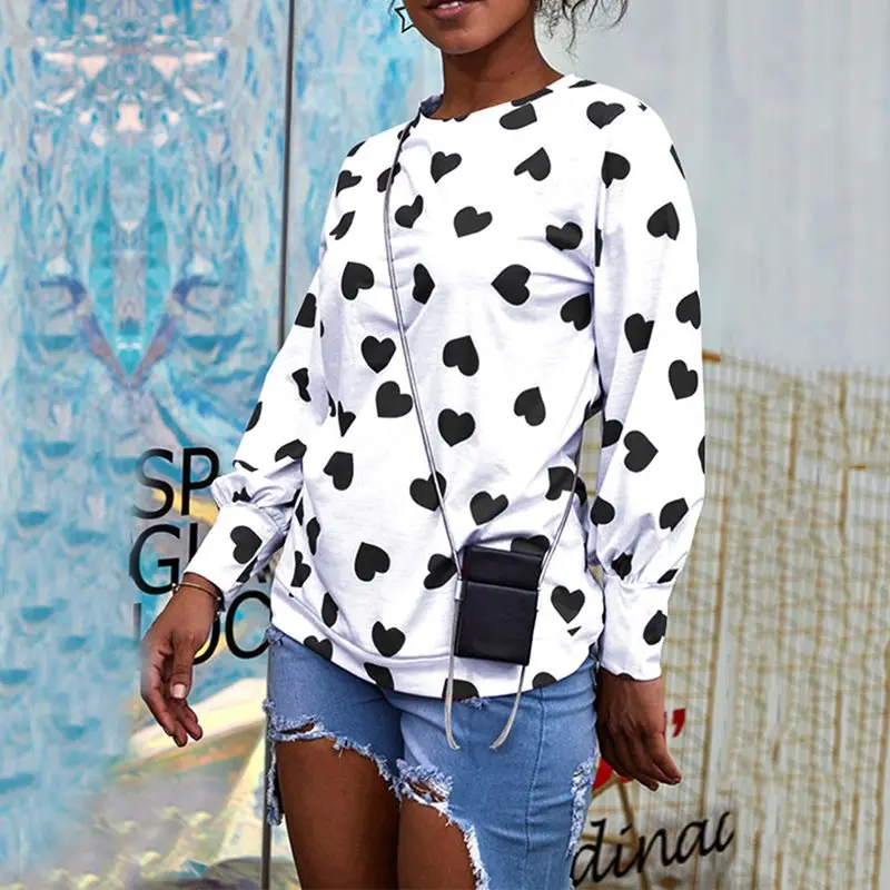 2020 подарок на день Святого Валентина Kawaii Белая футболка с длинным рукавом