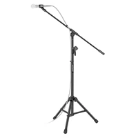neewer tripod boom microphone stand adjustable mic stand with 31 7%e2%80%9d boom arm and mic clip for live performance radio broadcast