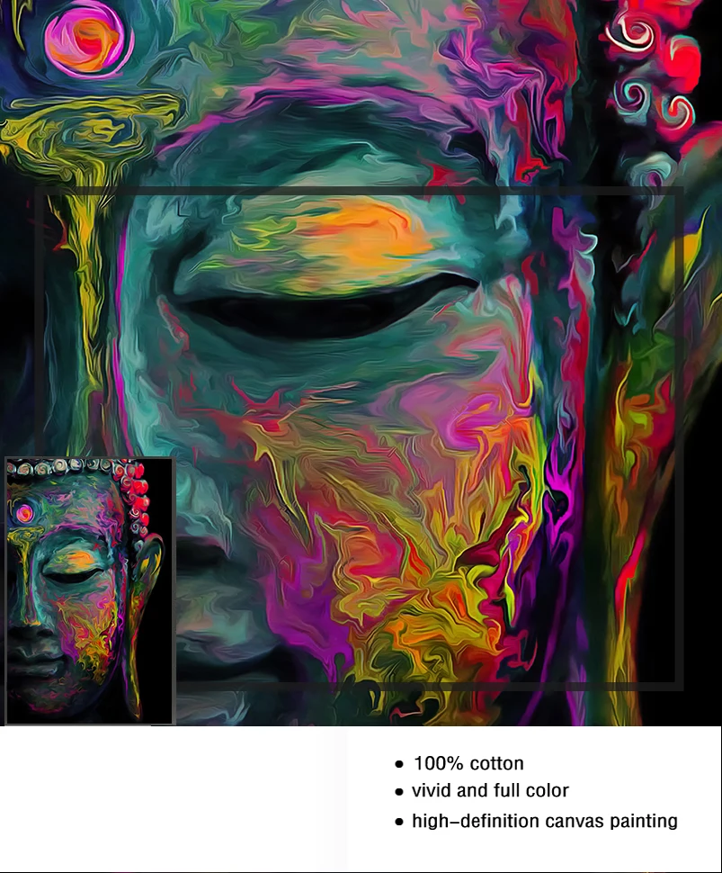 Современные настенные картины с абстрактным изображением Будды HD Печатный 3 шт.