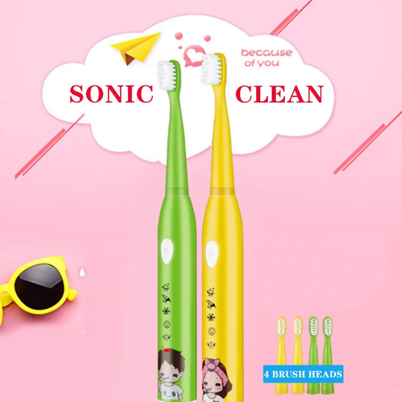 Детская электрическая зубная щетка аккумуляторная От 3 до 12 лет детские мягкие