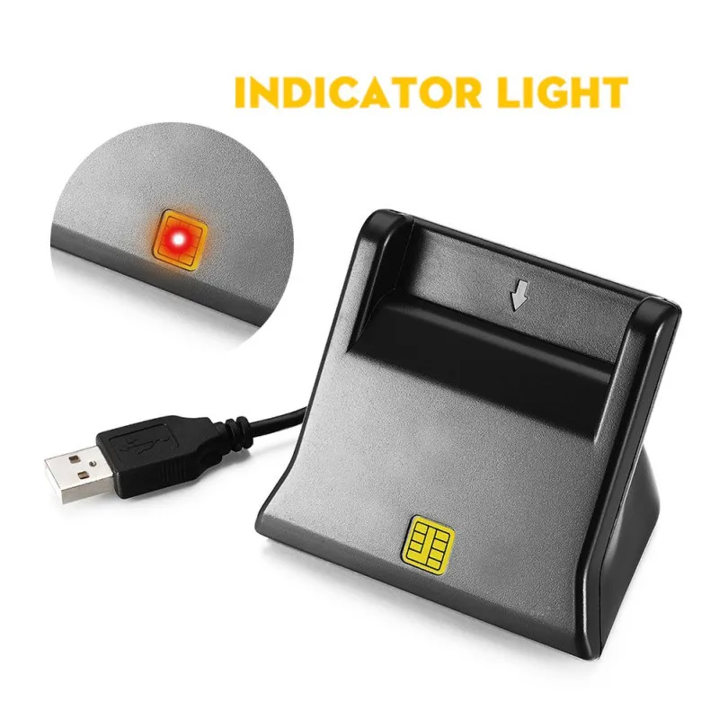 

Portable Card Reader USB Smart Card Reader DNIE ATM CAC IC ID Bank Card SIM Card Cloner Connector for Windows