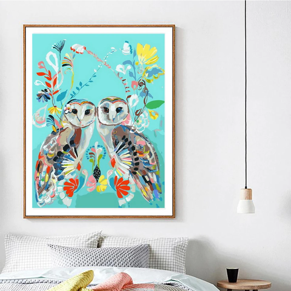 AZQSD Хо DIY картина маслом Краски ing по номерам животных Акриловые ручной ed подарок