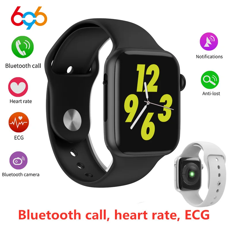 Фото 696 умные часы W34 с Bluetooth и функцией вызова ЭКГ монитор сердечного ритма iwo 8 lite для