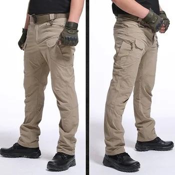 calça para segurança tipo militar tático para homens de combate e carga calças multi-bolso à prova dmulti água roupas caminhadas trilhas pescaria acampamento 2