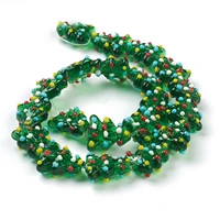20pcs handmade green christmas tree lampwork beads diy loose beads for bracelets necklace earrings jewelry making accessories
