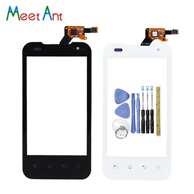 

High Quality 4.0" For LG Optimus 2X P990 Touch Screen Digitizer Sensor Outer Glass Lens Panel Black White+Tracking Code