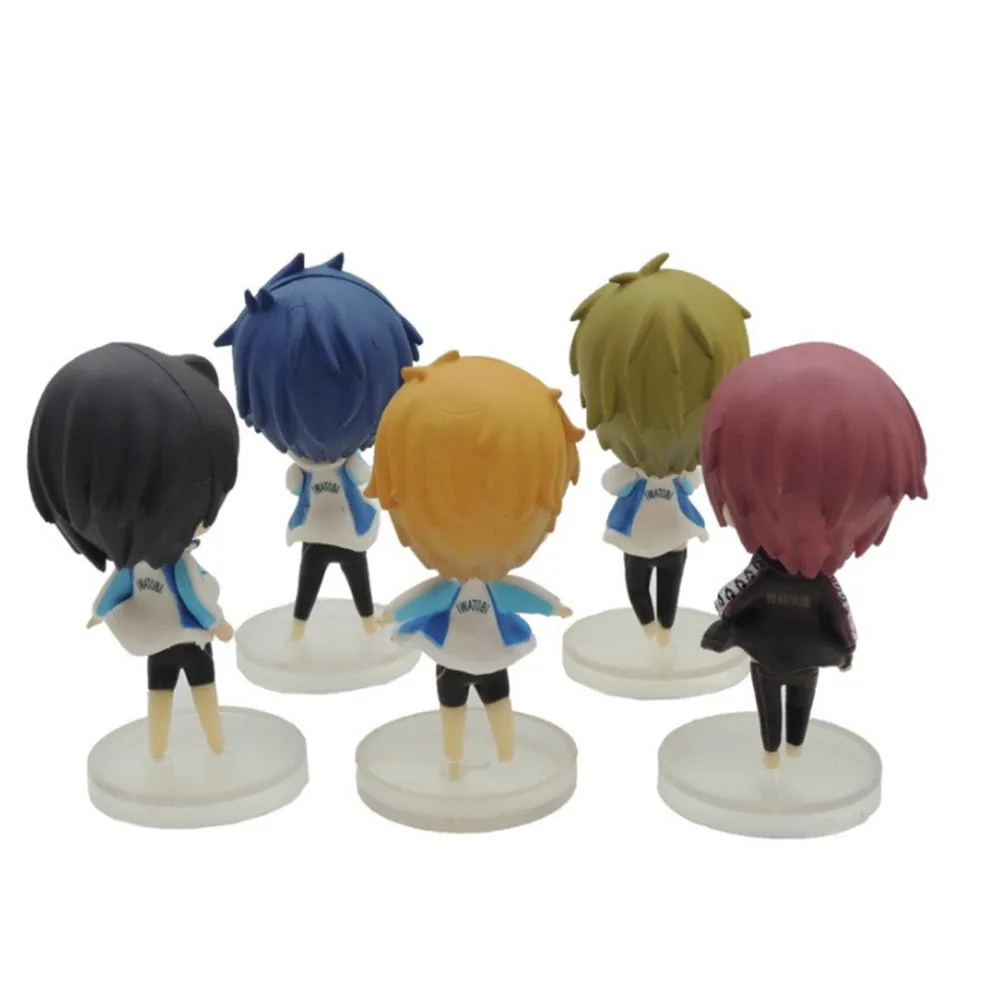 5 шт./лот 6 см японское аниме бесплатно! Экшн-фигурка из ПВХ Iwatobi плавающий клуб Рин