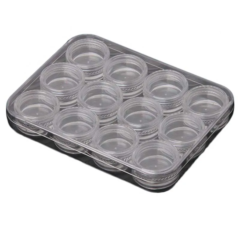 12 слотов прозрачная пластиковая пустая коробка для хранения ногтей Инструменты