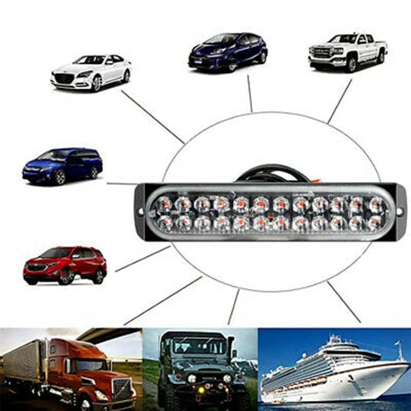 

4Pcs12-24V Side Light 24LED Strobe Light 72W Flashing Light Side Marker Light for Trucks Trailers Cars Motorcycles