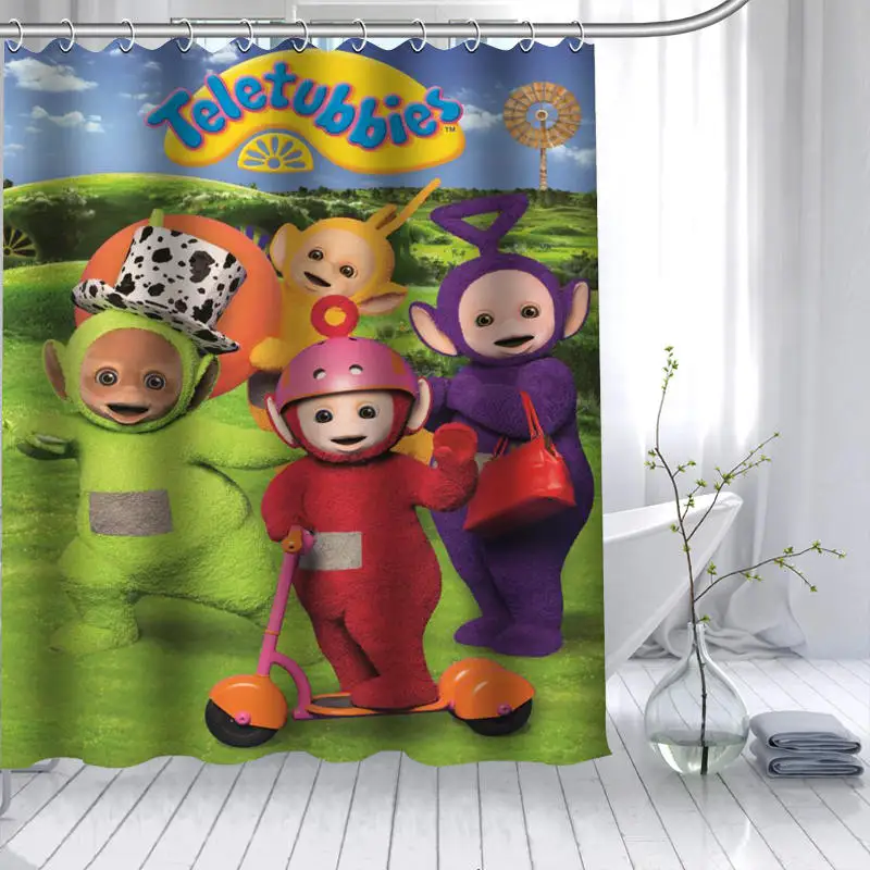 Custom Teletubbies Shower Curtain 3D Waterproof Polyester Fabric Bath High Defintion Printing 12 Hooks For The Bathroom | Дом и сад
