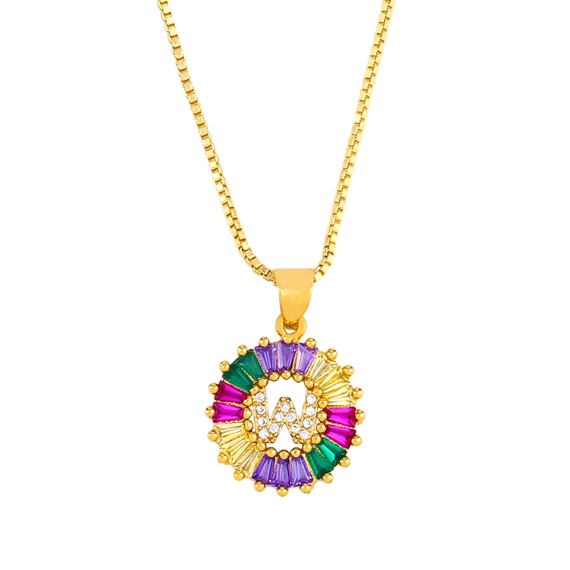 Новое поступление Радужное золото микро подвеска CZ кубический цирконий A-Z