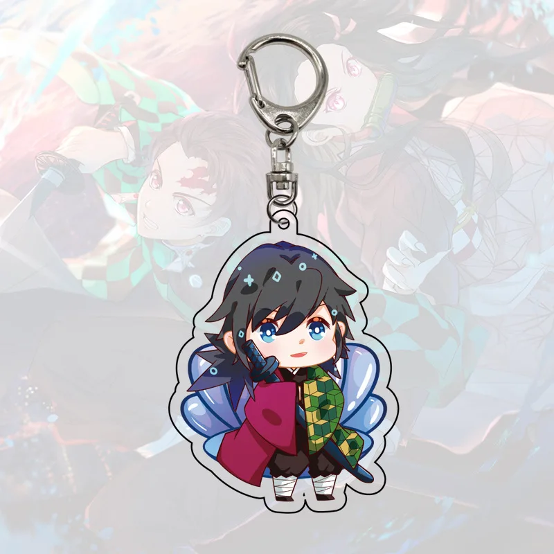 

Anime Demon Slayer Acrylic Keychain New Arrival Brinco Blade Of Ghost Key Ring Kamado Tanjirou Cosplay Pompom Yaiba Pendant Hot