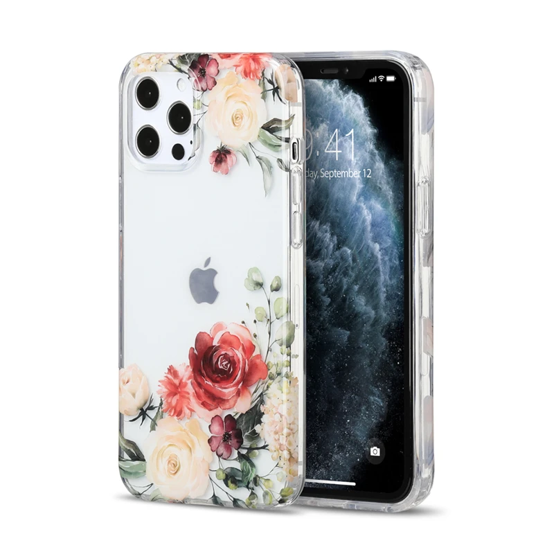 

Stylish Flowers Banana Leaf Phone Case For iPhone 12 Mini 11 Pro XS MAX XR X 7 8 Plus SE20 IMD Transparent Back Cover Coque Gift