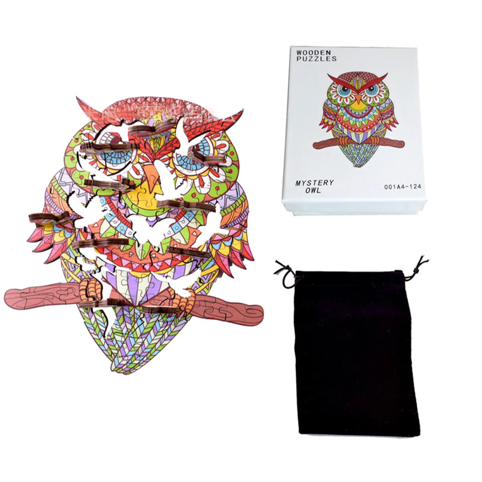 

DIY Wooden Jigsaw Puzzles Mysterious Owl Puzzle for Adults Kids Educational Puzzle Toy Parent-child Interactive Games Toy Gifts