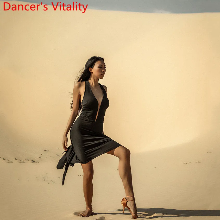 Женская танцевальная одежда для латинских танцев взрослых сексуальное платье с