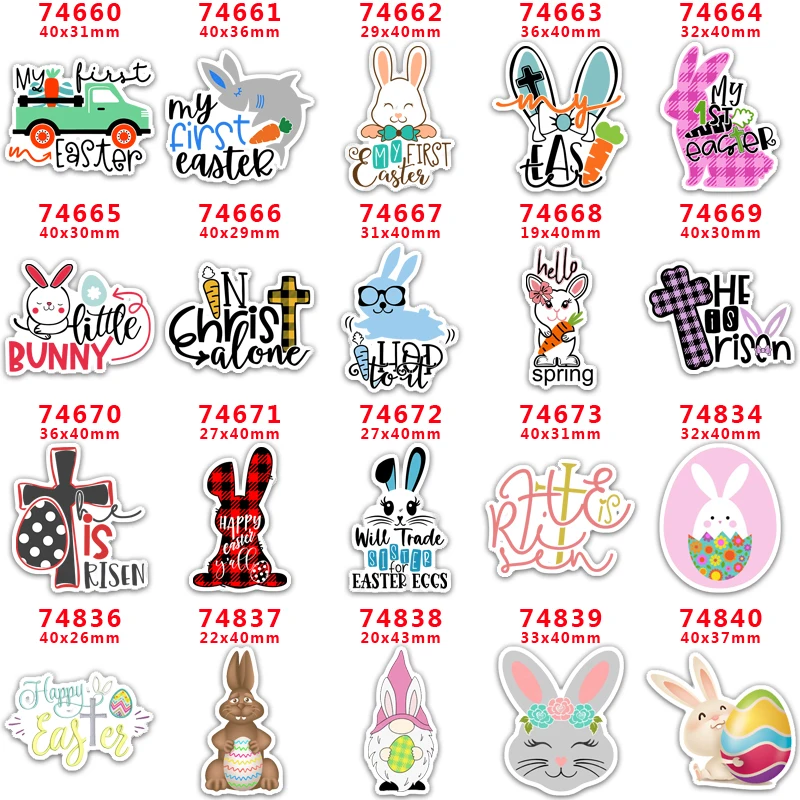 

DIY Craft Supplies Sewing Accessories Cartoon Easter Day Printed Planar Resins Mold 10 Pieces. PR-74660
