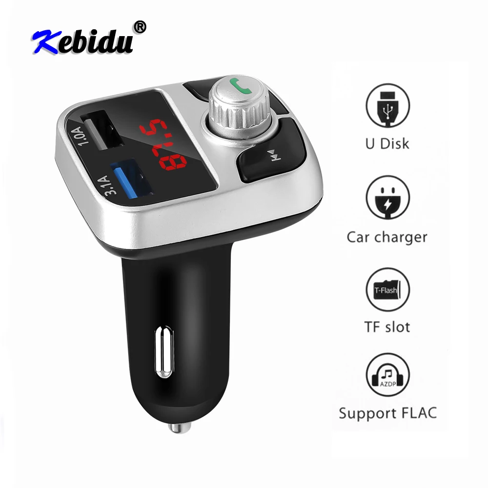 Автомобильное зарядное устройство Kebidu Bluetooth 4 2 FM-трансмиттер U-диск TF-карта |