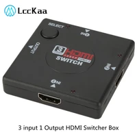 lcckaa hd 3 input 1 output mini 3 port hdmi switch female to female switcher splitter box selector for hdtv 1080p video switcher