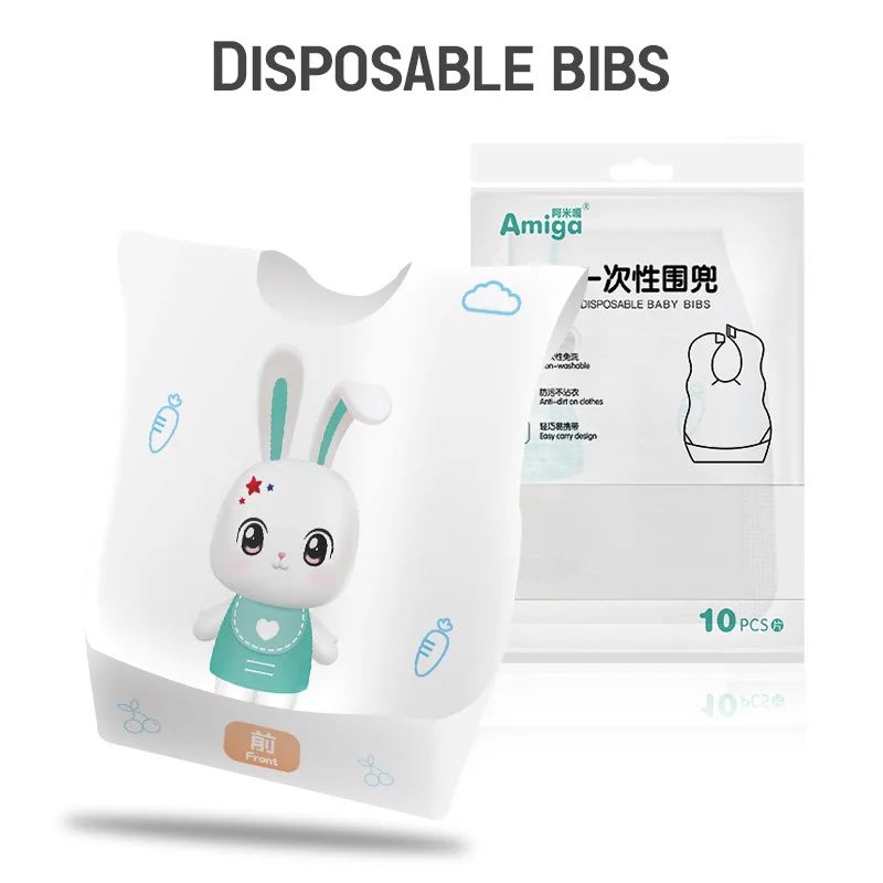 

Outdoor Travel Disposable Waterproof Portable Cartoon Baby Bib Solid Food Self Feeding for Child Toddler Infant Kid Children