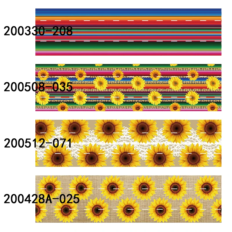 

Hot sale 2" 50mm Mexico blanket stripe and sunflower printed grosgrain ribbon