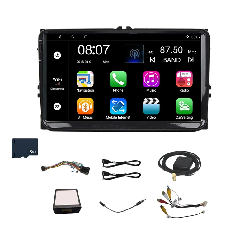 9 дюймов Android 8 0 двойное 2Din автомобильное радио Gps авто 2 Din для Volkswagen/Passat/Golf/Skoda/Seat Wifi