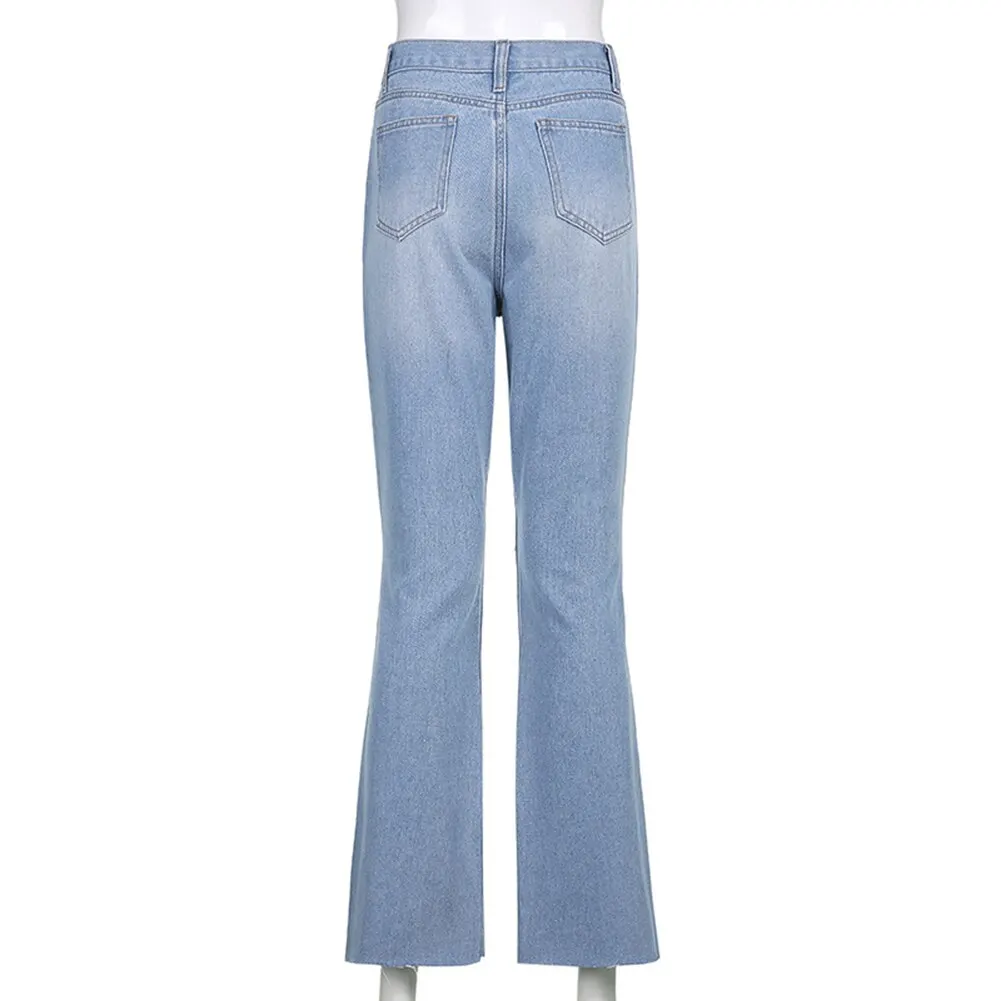 

Y2k Hole High Waist Denim Pants Women Vintage Wide Leg Pants Baggy Jeans Ripped Jeans Women Flare Senim Trousers Streetwear 2021