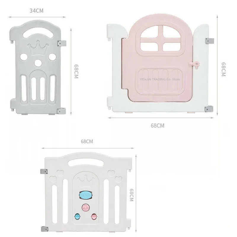 

Children's Playpen Indoor Outdoor, 8 Panel Activity Center Safety Playard With Lock Door, Toddler Fence