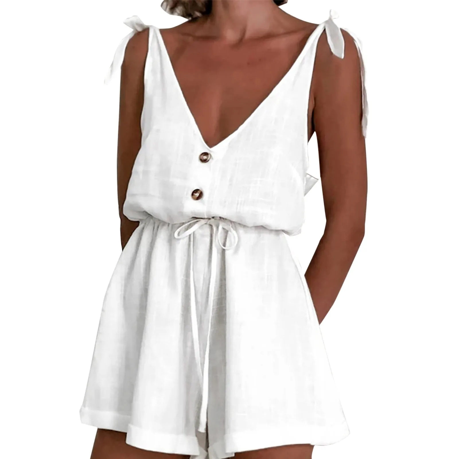 Женские сексуальные комбинезоны свободные хлопковые и льняные Комбинезоны на