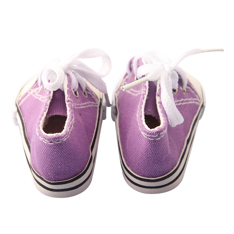 

11 Colors 7cm Canvas Shoes For 18Inch American Doll MIni Cute Sneakers Shoes Accessories For 43cm New Born&1/3 BJD DIY Girl Doll