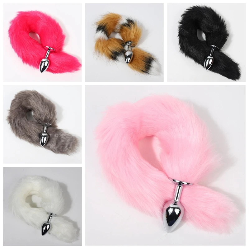 Анальная пробка БДСМ собака лисий хвост сексуальные игрушки Металлическая