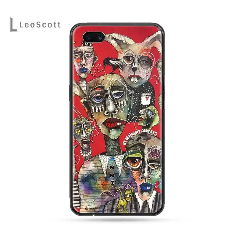 

Personality abstract art painting Phone Case For OPPO F 1S 7 9 K1 A77 F3 RENO F11 A5 A9 2020 A73S R15 REALME PRO cover