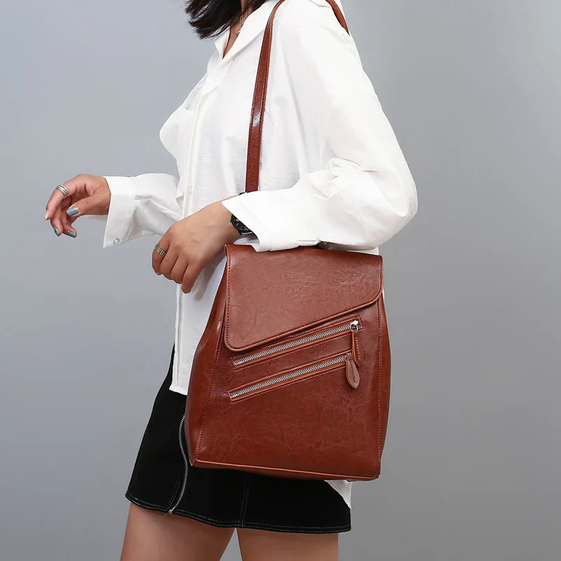 Роскошный женский рюкзак винтажный из искусственной кожи многофункциональные