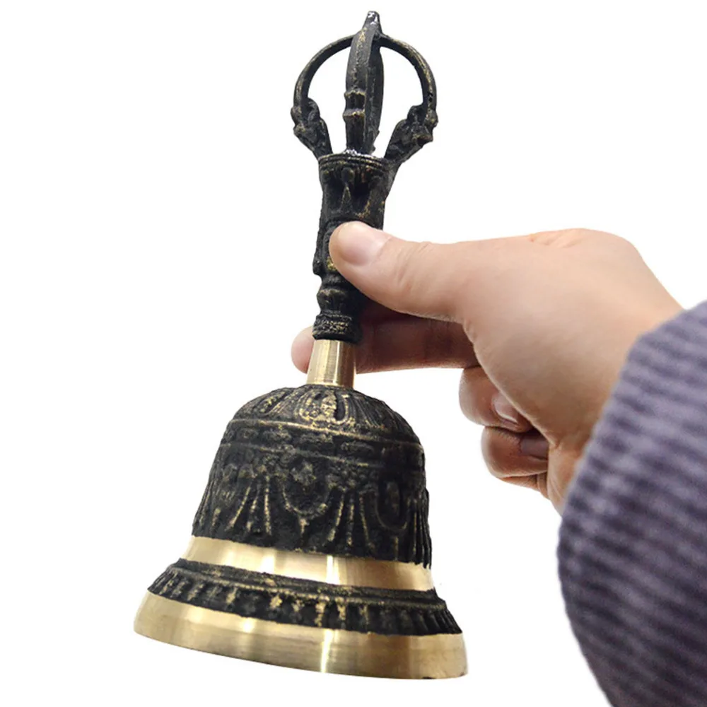 

Handle Hand Bell Metal Decorative Bell Tabletop Copper Handbell for Home