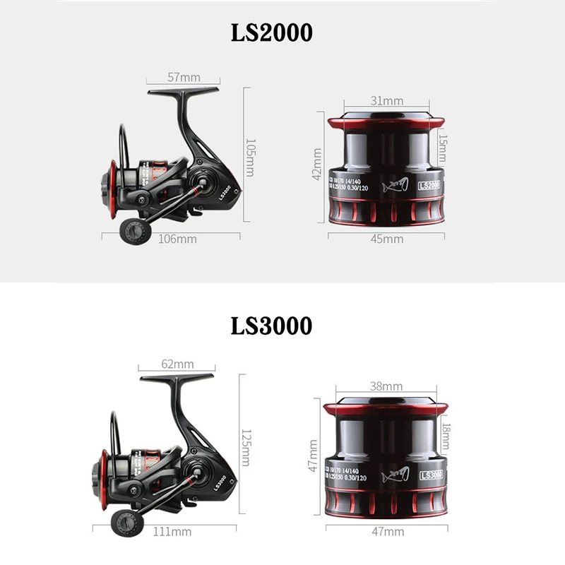 

Fishing Reel 12+1BB Gear Ratio 5.0:1 Max Drag 5KG Shallow Metal Spool Spinning Reel Saltwater Carp Fishing 2000-3000