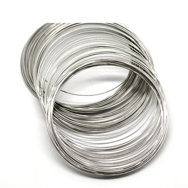 

DoreenBeads Steel Wire Memory Beading Bracelets Components Round silver color 7cm-7.5cm Dia, 45 Loops Hot new