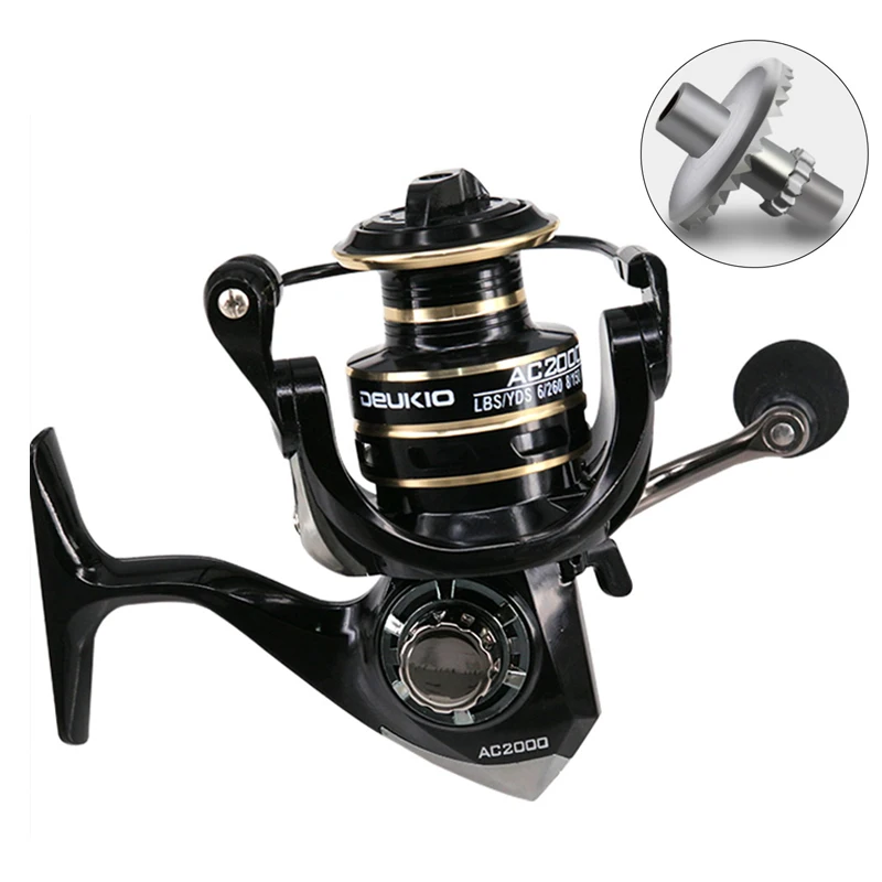 Рыболовная катушка полностью Металлическая спиннинговая AC2000 7000 5 2: 1 из